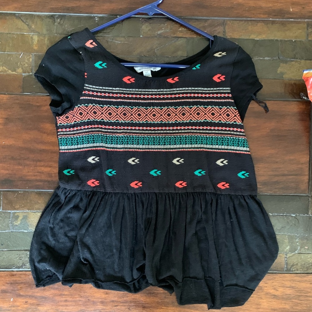 Black with color casual shirt